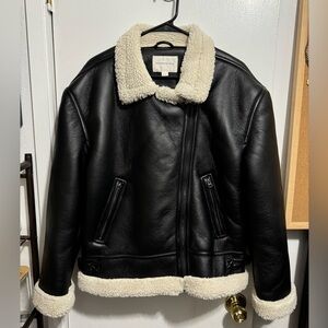Women’s Aeropostale Black Faux Leather Jacket sz L